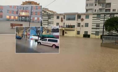 Reshjet e shiut sjellin probleme në Lezhë, përmbyten rrugët dhe oborret e shkollave (VIDEO)