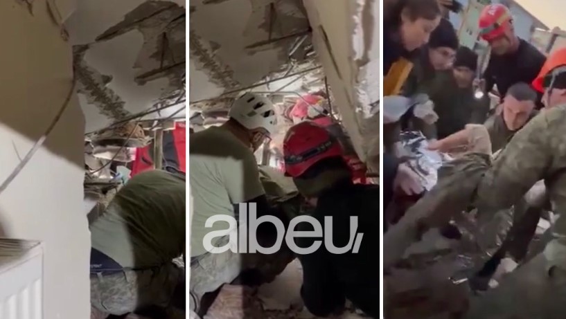 Çaste gëzimi! Momenti kur forcat e FSK-së nxjerrin nga rrënojat fëmijën 2 vjeç në Turqi (VIDEO)