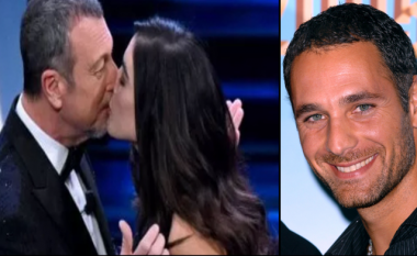 VIDEO/ E papritur në Sanremo, bashkëshortja e aktorit të njohur italian puth në mes të skenës Amadeusin