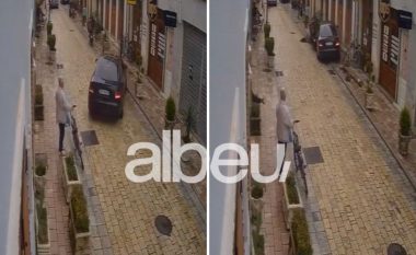 VIDEO/ Makina rrëshqet dhe përplaset me murin në “Gjuhadol” të Shkodrës, rrezikon kalimtarët
