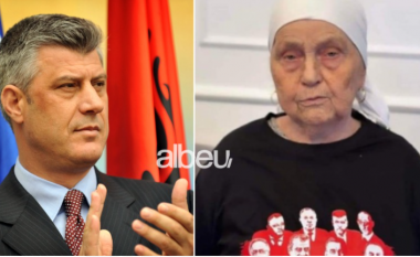 Nëna e Hashim Thaçit bën gjestin prekës, vesh bluzën me portretet e ish-krerëve të UÇK-së: Liria jeni ju