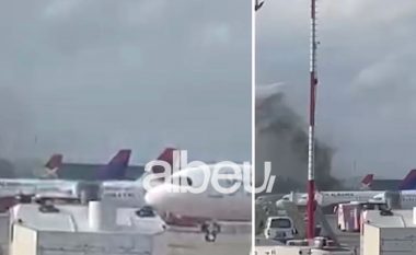Merr flakë një pajisje në aeroportin e Rinasit, tym i zi në vendngjarje (FOTO+VIDEO)