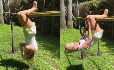 Me pantallona të shkurtra dhe super forma, Monika Kryemadhi “i vë flakën rrjetit”, hedh video duke bërë muskuj barku