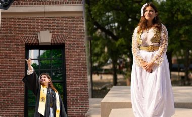 FOTO/ Me veshje tradicionale, studentja shqiptare diplomohet në Harvard