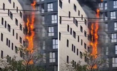 Zjarri te ish-Parku merr përmasa të mëdha, pas lokalit zjarri përhapet te dy pallatet (VIDEO)