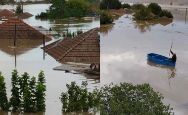 Përmbytjet “zhdukin” fshatin në Greqi, duken vetëm tjegullat e banesave (VIDEO)