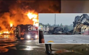 FOTO LAJM/ Çfarë la pas zjarri masiv në fabrikën e bojërave në Maminas