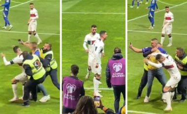 Tifozi godet Ronaldon në këmbë, stadiumi e brohoret (VIDEO)