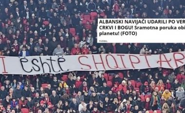“Zoti është shqiptar”, banderola në “Air Albania” tërbon serbët: Mesazh i turpshëm