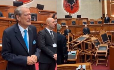 Kuvendi në kaos, Berisha flet nga foltorja: Kjo që shikoni është grevë