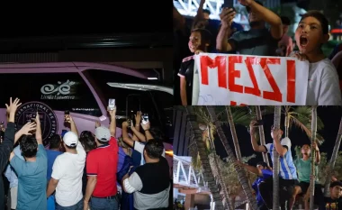 VIDEO / Autobusi i Messit dhe Miamit u vërshua nga tifozët në El Salvador
