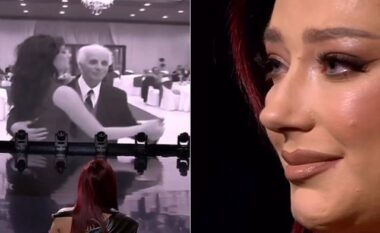 Ronela Hajati përlotet në emision/ I vendosin videon dhe zërin e të atit në ekran