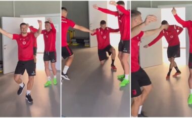 VIDEO/ Atmosferë e mirë në Kombëtaren e Shqipërisë, tre lojtarë kërcejnë me këngën e bërë virale