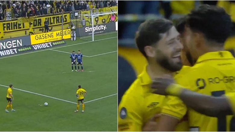Arbër Zeneli shënon gol spektakolar nga gjuajtja e lirë, i pari pas rikthimit në Suedi
