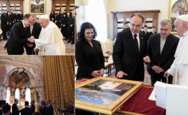 Pikturën e saj ia dërgoi Papës, Presidenti Begaj viziton Kishën e Rubikut/ Dom Gjergj Meta vlerëson dhuratën e kreut të shtetit për Atin e Shenjtë