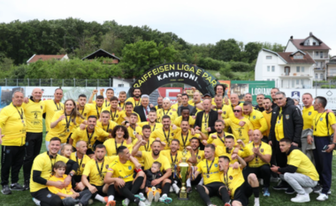 FC Suhareka ngjitet në Albi Mall Superligë, feston titullin e kampionit në Ligën e Parë