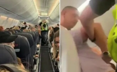FOTO/ Momente tmerri në avion, një burrë i dehur tërhiqet zvarrë…