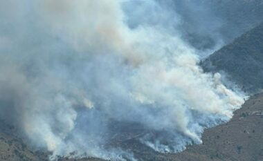 Flakët përfshijnë kurorën e gjelbër në Gjirokastër, terreni vështirëson shuarjen e zjarrit