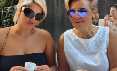 Bebe Rexha vjen në Tiranë, pi kafe me Monika Kryemadhin (VIDEO)