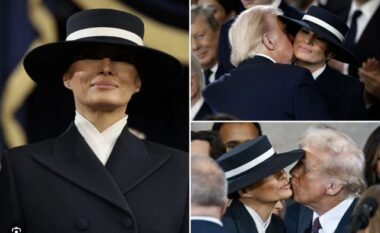 NJË ZONJË E PARË SI MELANIA TRUMP! Intrigon me Kapelë, puthje e vallëzim me presidentin e SHBA