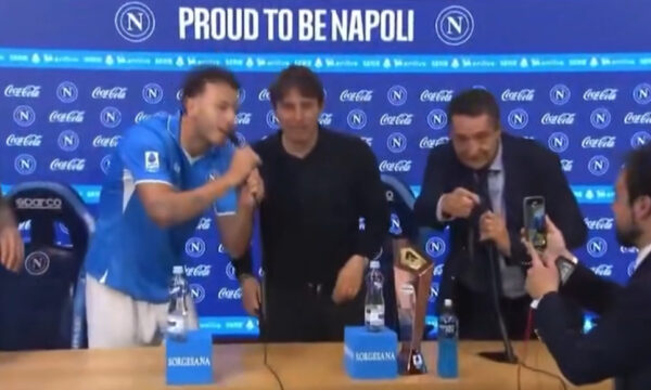 VIDEO/ Rrahmani ndërpret konferencën e Contes dhe bëhet viral në festën e Napolit