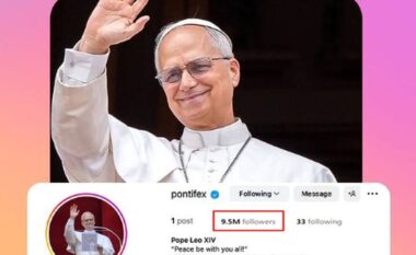 Një yll i ri interneti si Papa Leo XIV me 9.5 milionë ndjekës në Instagram