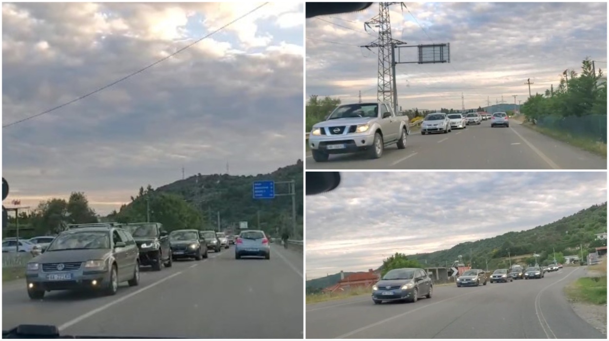 Elbasani i “paralizuar” nga trafiku, radhë kilometrike automjetesh në disa rrugë