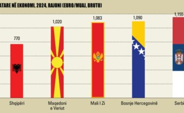 Pagat/ Në Shqipëri ishte 770 euro në 2024, në rajon mbi 1000 euro