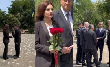 Elisa Spiropali merr pjesë në ceremoninë në nderim të heronjve të luftës në Ukrainë, pritet nga Zelenski