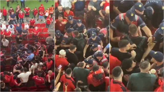Çfarë ndodhi dje gjatë ndeshjes Shqipëri-Serbi/ Tifozët përplasen me policinë në shkallët e stadiumit