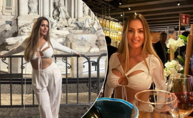 Olta Gixhari shkëlqen në Romë me një paraqitje elegante dhe sensuale