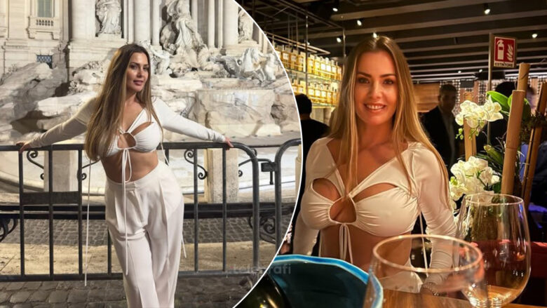 Olta Gixhari shkëlqen në Romë me një paraqitje elegante dhe sensuale