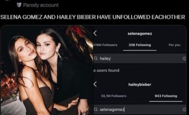 Kaq ishte, bëhet ‘lëmsh’ rrjeti! Pse Selena Gomez dhe Hailey Bieber nuk ndiqen më në rrjete sociale?