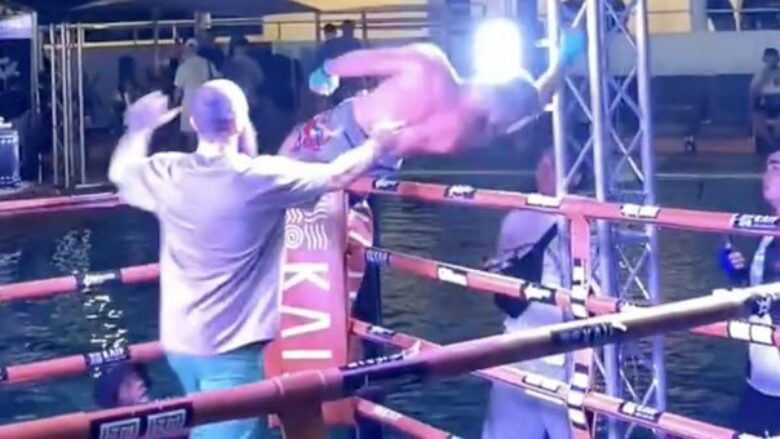 VIDEO / Po festonte fitoren me nokaut – boksierin e zë rryma në litarët e ringut