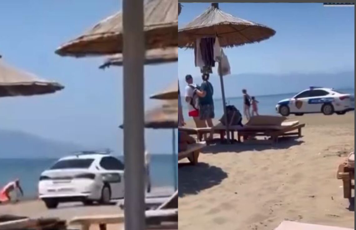 Policia shkel rregullat, patrulla futet me makinë në bregdet (VIDEO)
