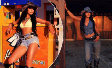 Egli shfaqet në stil të mrekullueshëm ‘cowgirl’ dhe paralajmëron këngën e re
