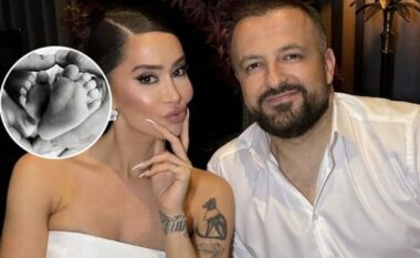 FOTO/ Kuptimi i fuqishëm pas emrit të djalit të Dafinës Zeqiri, e shpjegon bashkëshorti i saj