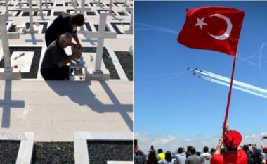 Dy anët e kundërta të Qipros/ Grekët vajtojnë, turqit festojnë përvjetorin e pushtimit që ndau ishullin