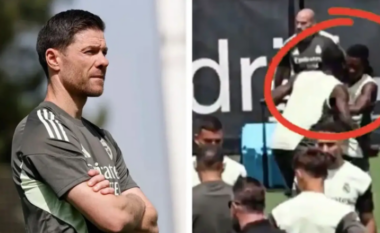 VIDEO / Rudiger e godet me shaka Rodrygon në stërvitje me ndihmën e Camavingas – reagimi i Alonsos vihet re