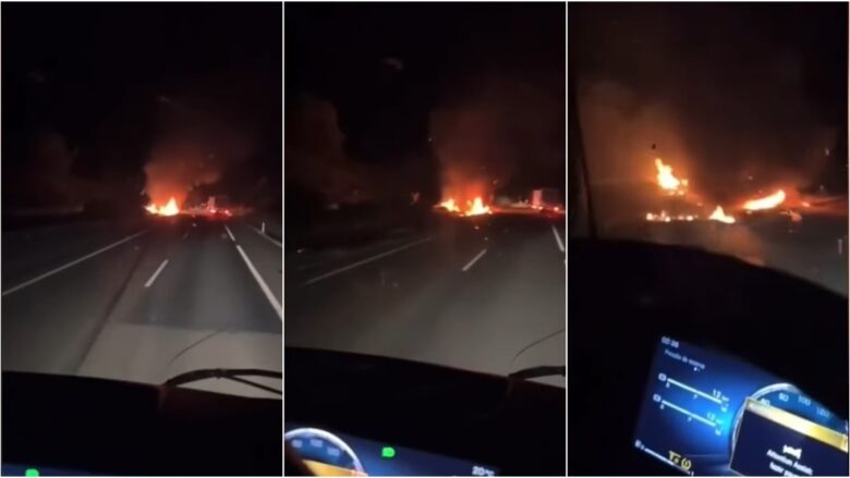 VIDEO / Dalin pamjet ku shihet vetura e Diogo Jotas duke u djegur disa minuta pas aksidentit