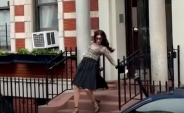 Incident i papritur në sheshxhirimin e “The Devil Wears Prada 2”, Anne Hathaway bie nga shkallët