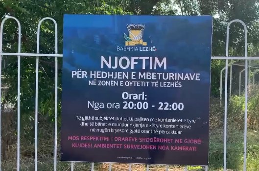 Do të vëzhgohen me kamera/ Bashkia e Lezhës vendos orare për hedhjen e mbeturinave, bizneset dhe qytetarët që “rebelohen” do të gjobiten