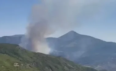 Zjarr i përmasave të mëdha afër fshatit Sojnik në Gramsh