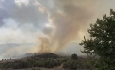Zjarr në zonën mes Dërmishit dhe Rumanxës, era favorizon përhapjen e flakëve (VIDEO)