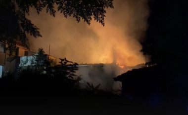 Zjarr i madh në Shkodër/ Përfshihet nga flakët një banesë në lagjen “Dudas” (VIDEO)