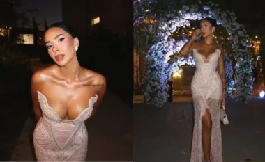 Efi Dhedhes shkëlqen me një paraqitje elegante në një dasmë