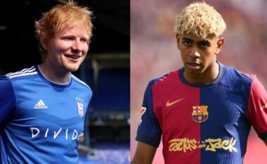 Bashkëpunim me Ed Sheeran, britaniku do të jetë ylli i fanellës speciale të Barcelonës në “El Clasico”