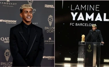 VIDEO/ Lamine Yamal fiton “Trofeun Kopa” për vitin 2025