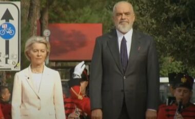 Presidentja e KE Von Der Leyen pritet me ceremoni zyrtare nga Kryeministri Rama