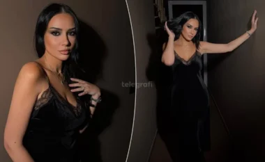 Elegancë dhe finesë: Bora Zemani shkëlqen me paraqitjen e saj në të zeza